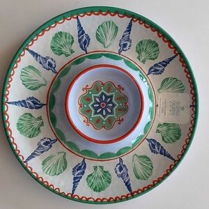 Sigrid Olsen Coastal Seaside Melamine Chip & Dip Platter Server New